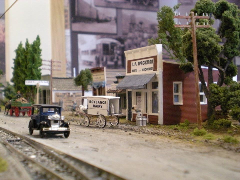 Roylance Dairy Truck close-up from our model train diorama.